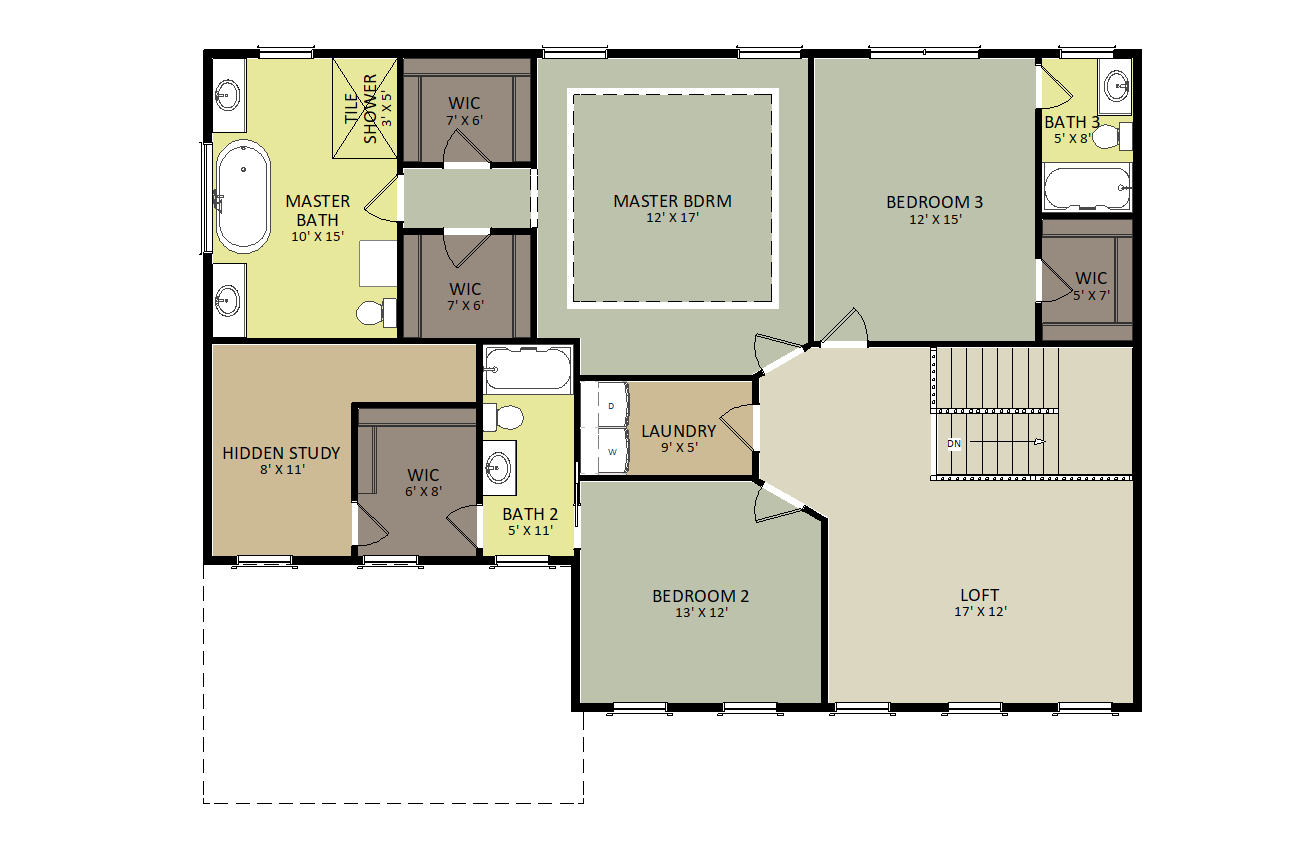 Greenville Second Floor Floor Plan